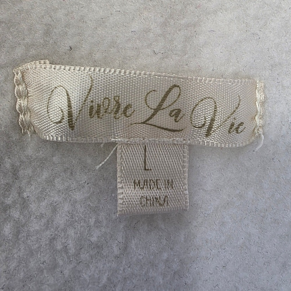 Vivre La Vie Womens White Butterfly Patch Hoodie Sweatshirt Size Large Blue Bead - Picture 3 of 7